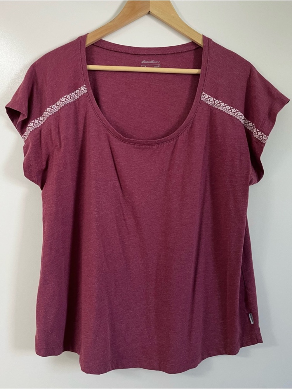 Eddie Bauer Women's Scoop Neck Tee in Heathered Berry